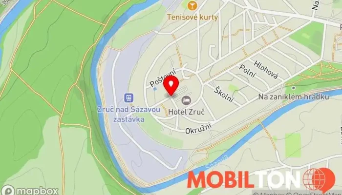 mapa gastro zruč Restaurace v nám. Míru