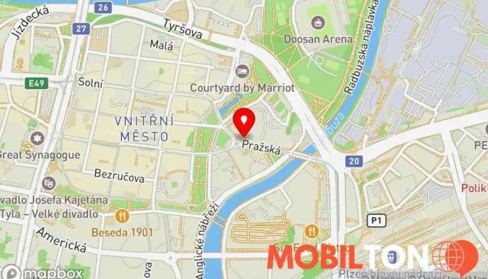 mapa Get Cash - Plzeň Zastavárna, Prodej mobilních telefonů, Bazar, Prodej elektroniky, Prodejce zlata, Prodejna nářadí v Plzeň 3
