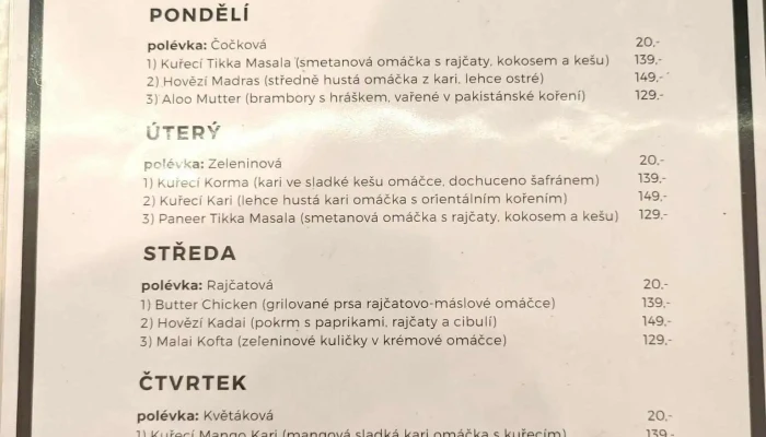 Golden India Restaurant Cocktail Bar Menu - Kolín I