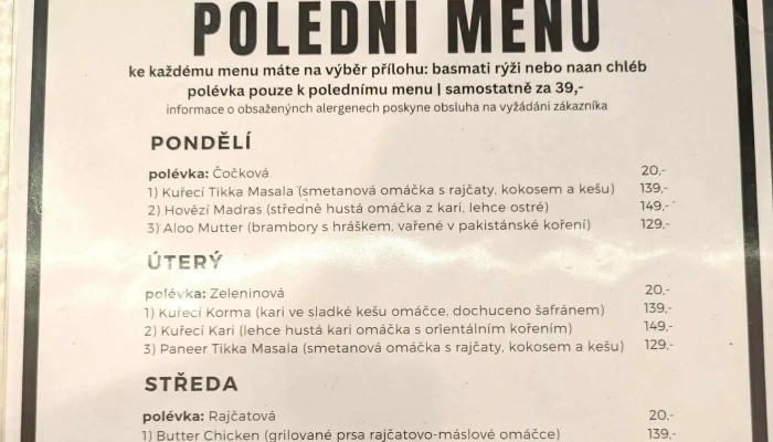 Golden India Restaurant Cocktail Bar Oteviraci Doba - Kolín I