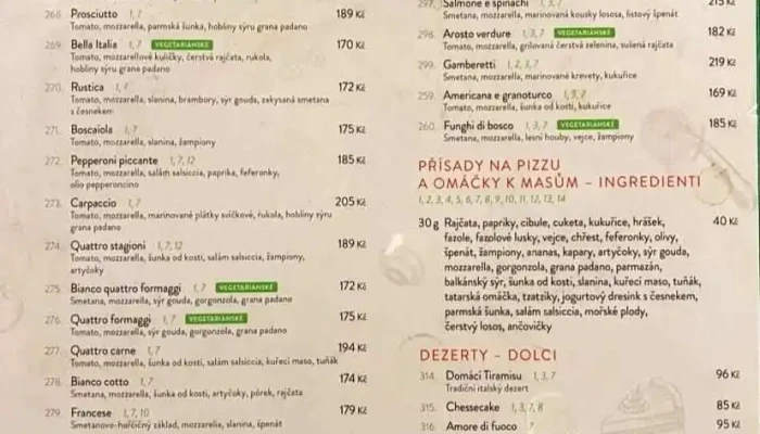 Gracia -  Menu - Česká 879