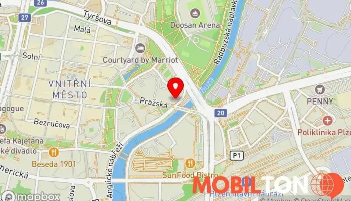 mapa GSM planet Prodej mobilních telefonů, Opravy počítačů v Plzeň