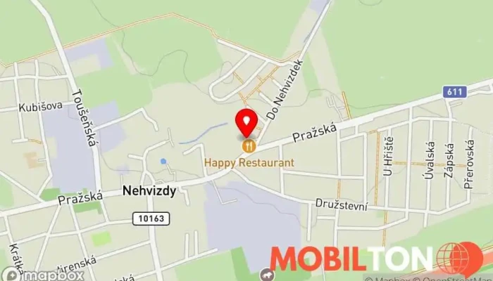 mapa Happy Restaurant Nehvizdy Restaurace v Do Nehvizdek