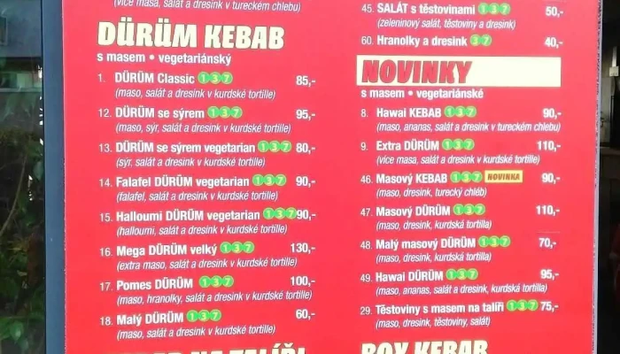 Hawler Kebab Pizza Lovosice -  Menu - Hawler Kebab Pizza, Osvoboditelů 1191