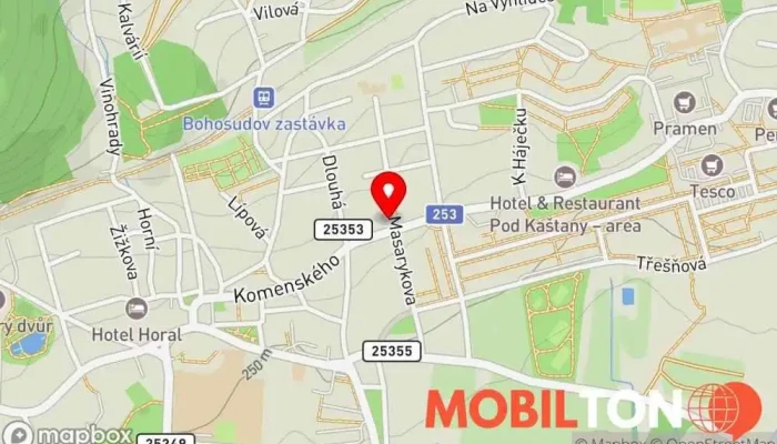 mapa Herna Apollo Krupka Restaurace v Komenského 269
