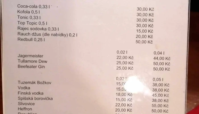 Hornicka Hospoda Na Marii Menu - Důl Marie 653
