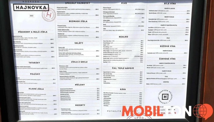 Hospoda Hajnovka -  Menu - Vinohrady