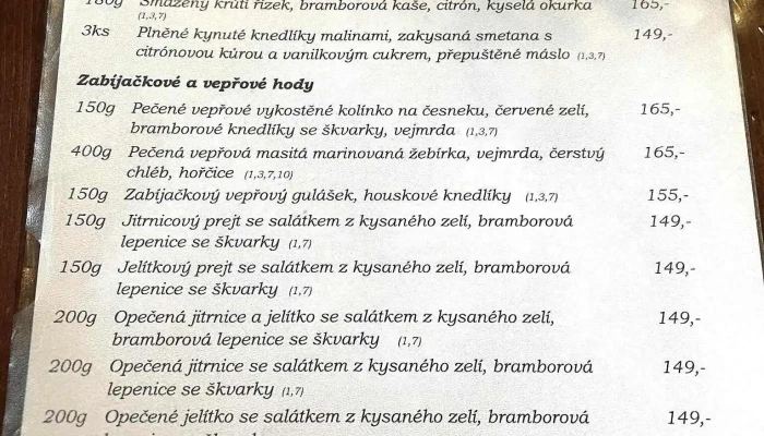 Hospoda Na Dobrym Miste Menu - Nám. Arnošta Z Pardubic 164