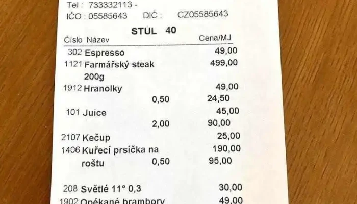 Hospoda U Certa Menu - Svárov 668