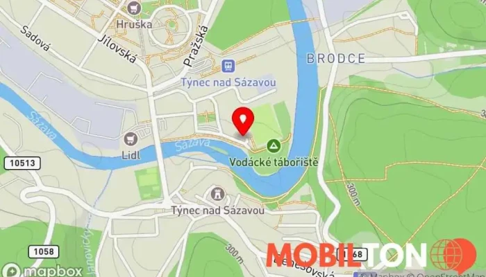 mapa Hospůdka a tábořiště v Náklí, Týnec nad Sázavou Hospoda v K Náklí 509