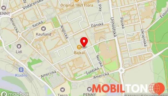 mapa Hospůdka Bajkal a sportbar magic Restaurace v Holandská 2543