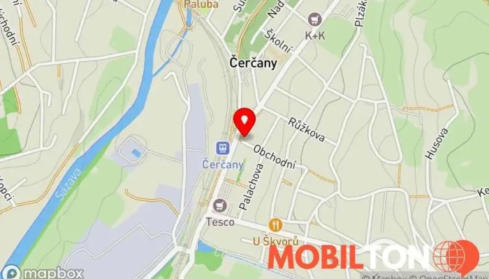 mapa Hospůdka Barandov Restaurace v Obchodní