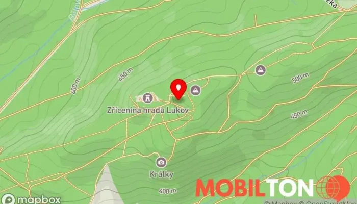 mapa Hospůdka na hradě Lukov Rychlé občerstvení v Lukov