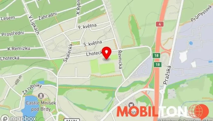 mapa Hospůdka na Hřišti FK Mníšek Hospoda v Lhotecká