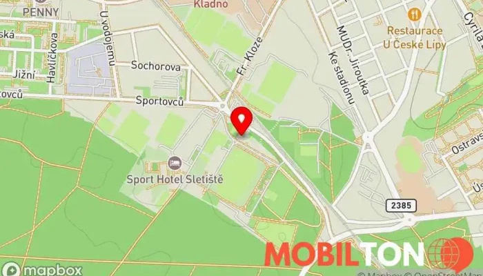 mapa Hospůdka na Sletišti Restaurace v Sportovců 411