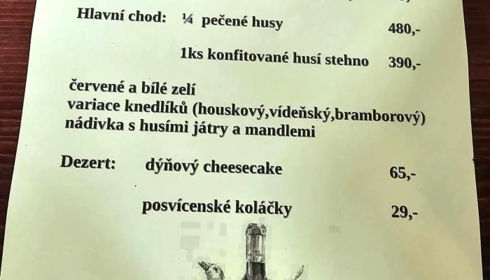 Hospudka Na Stare Radnici Menu - Bohdalov