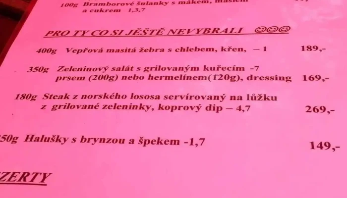 Hospudka U Jasana Menu - 490, Bučiska