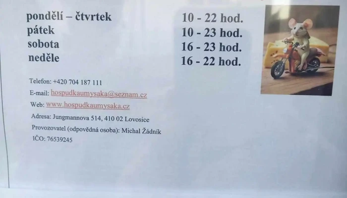 Hospudka U Mysaka Menu - Jungmannova 514