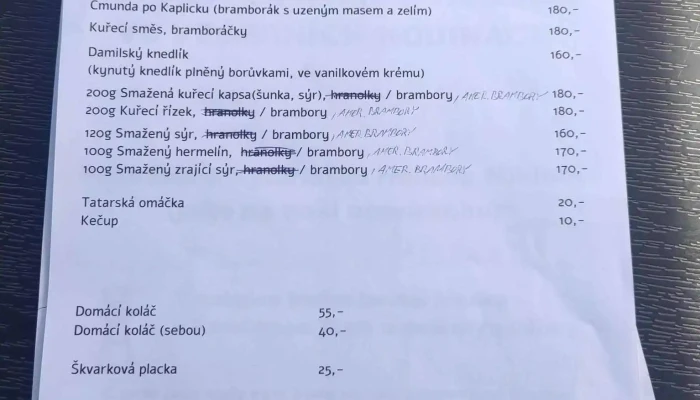 Hospudka U Plotice Menu - Tetín-beroun 1