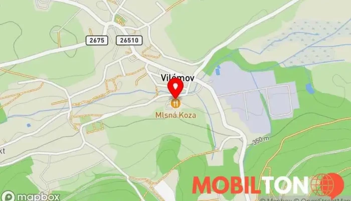 mapa Hostinec Mlsná Koza Restaurace v Vilémov