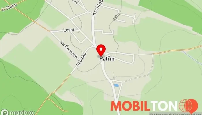mapa Hostinec na Patříně Restaurace v Patřín