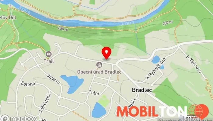 mapa Hostinec Na Rozhledně Restaurace v Bradlec-Kosmonosy