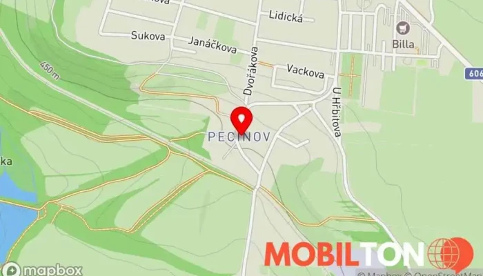 mapa 🍺Hostinec Na Růžku🥘 Hospoda v Pecínov
