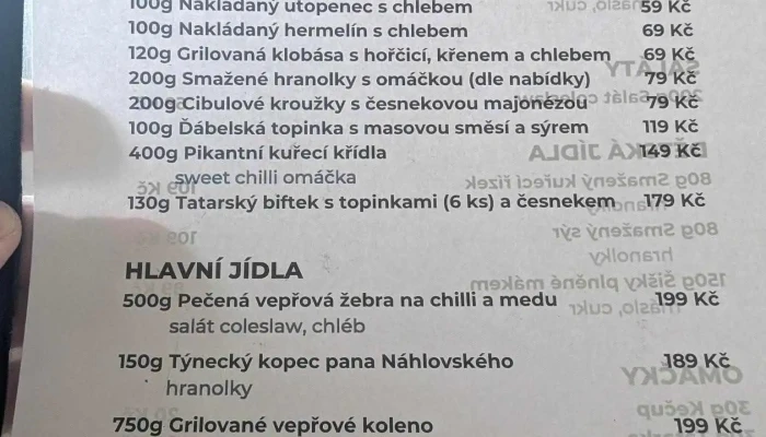 Hostinec Racek -  Menu - Masarykovo Nám. 499