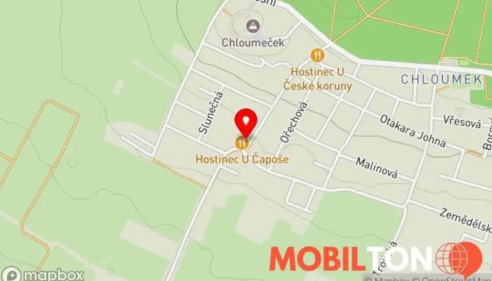 mapa Hostinec U Čapoše Restaurace v Chloumek