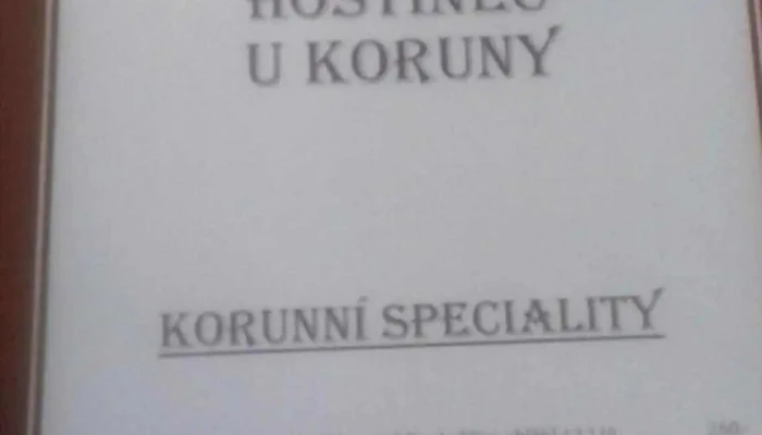 Hostinec U Koruny -  Menu - Cinibulkova 201