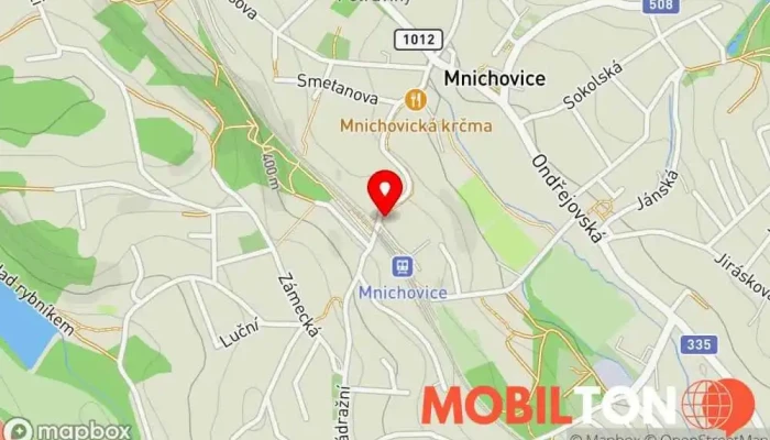 mapa Hostinec U Nádraží Restaurace v Nádražní 134