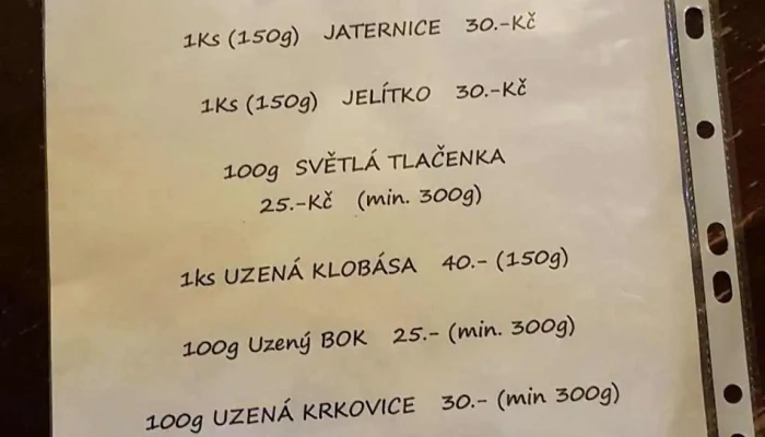 Hostinec U Nadrazi Menu - Nádražní 134
