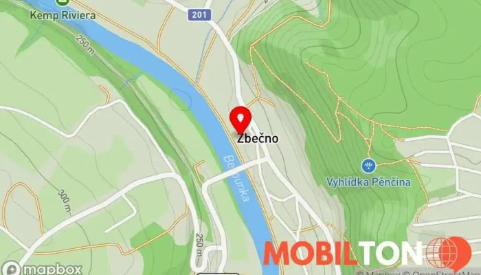 mapa Hostinec U Šebků Restaurace v Zbečno