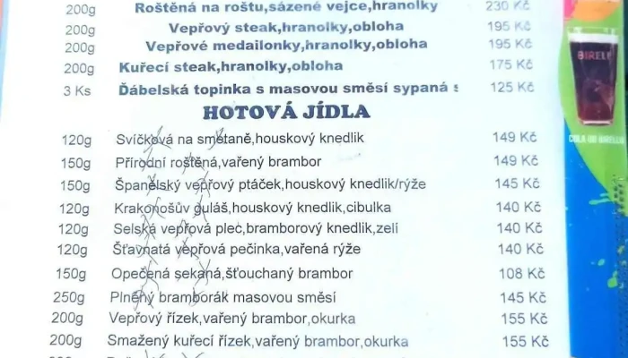 Hostinec U Zlateho Lva Menu - Sedlec