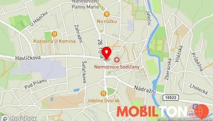 mapa Hotel Florian Hotel, Restaurace v nám. T. G. Masaryka 167