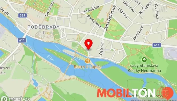 mapa Hotel Golfi Poděbrady Hotel, Restaurace v Na Kopečku 595/23