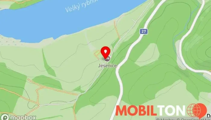 mapa Hotel Jesenice Hotel v U Velkého rybníka 188