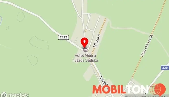 mapa Hotel Modrá Hvězda Hotel v Lázeňská 477