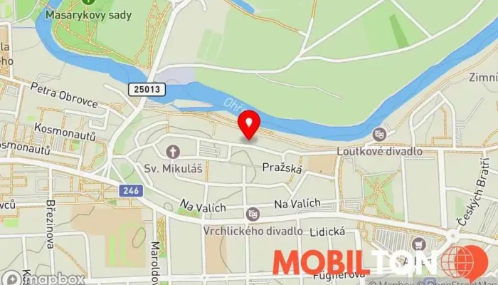 mapa Hotel Na Hradbách Hotel v Hilbertova 62