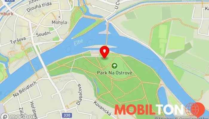 mapa Hotel Ostrov Hotel, Restaurace v 1, Na Ostrově 432