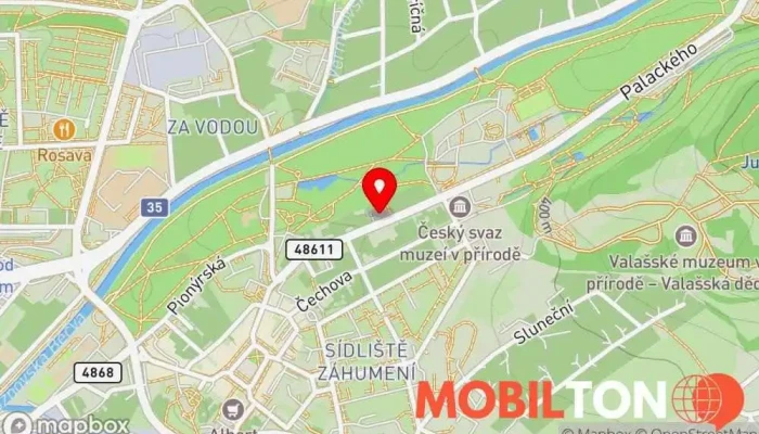 mapa Hotel restaurace a pivnice Koruna Hotel, Pivní výčep, Restaurace v Rožnov pod Radhoštěm