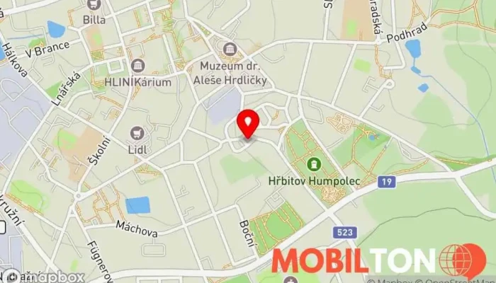 mapa Hotel U Jiřího Hotel v Jihlavská 493