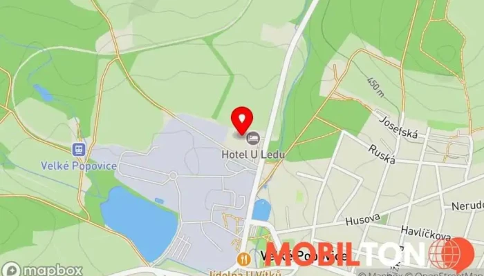mapa Hotel u Ledu Hotel, Konferenční centrum, Ubytování s pokojovou službou, Wellness centrum v Ringhofferova 336