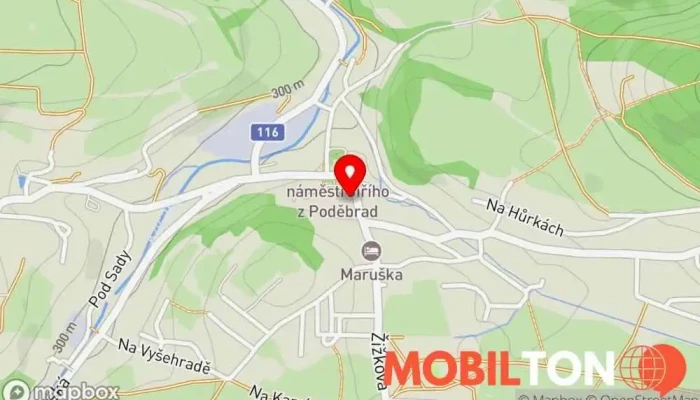mapa Hotel u Mikulášků Restaurace v nám. J. z Poděbrad 5