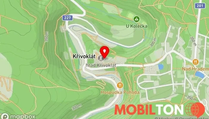 mapa Hrad Křivoklát Hrad, Historické místo, Historická památka, Turistická atrakce v Křivoklát