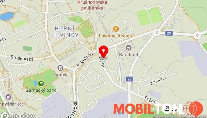 mapa Hubert Club Restaurace v Tržní 402
