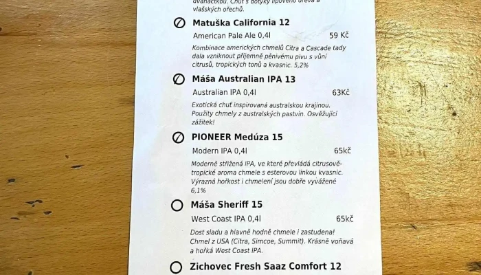 Hugo Restaurant Cafe Slany Menu - Wilsonova 585