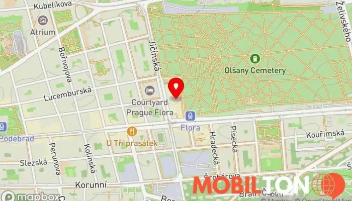 mapa iLoveServis Praha 3 Flora - expresní servis mobilů, tabletů a Macbooků Opravna mobilních telefonů, Prodejna příslušenství k mobilním telefonům, Opravy počítačů, Opravna elektroniky, Opravna telefonů v Praha 3-Žižkov
