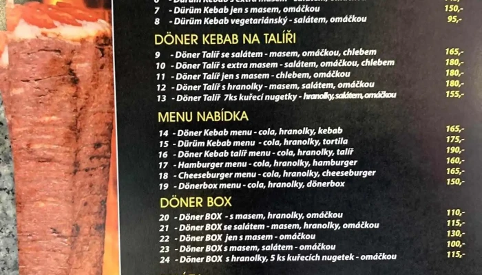 Istanbul Kebab House -  Menu - Masarykova 16/1