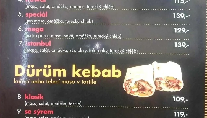 Istanbul Kebab Pizza Menu - Riegrovo Nám. 35